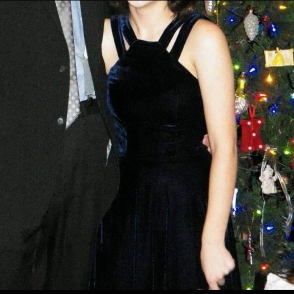 Velvet Navy Blue Dress